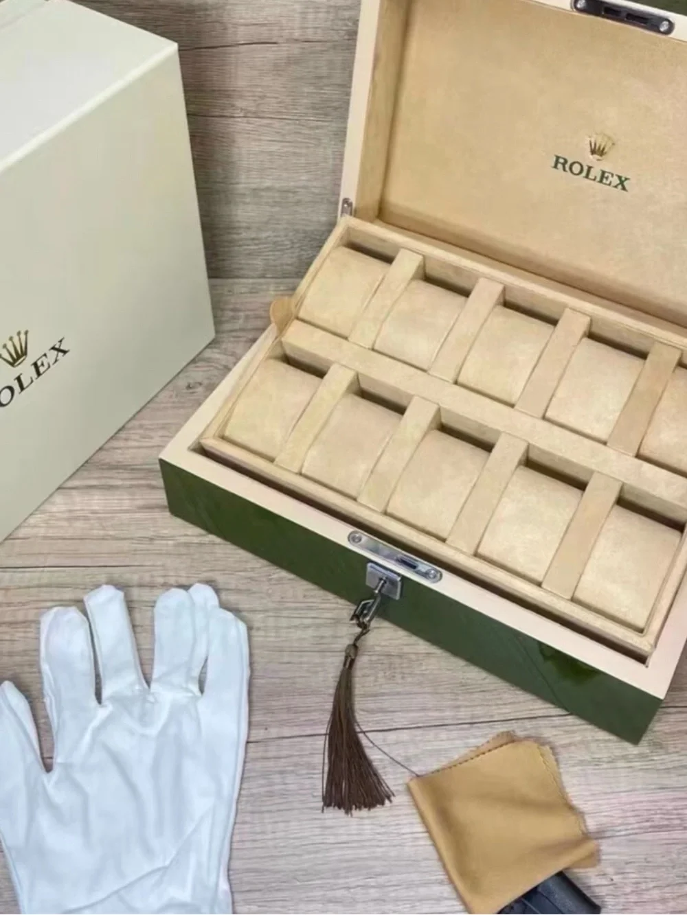 Rolex Green and Gold Presentation Watch Box